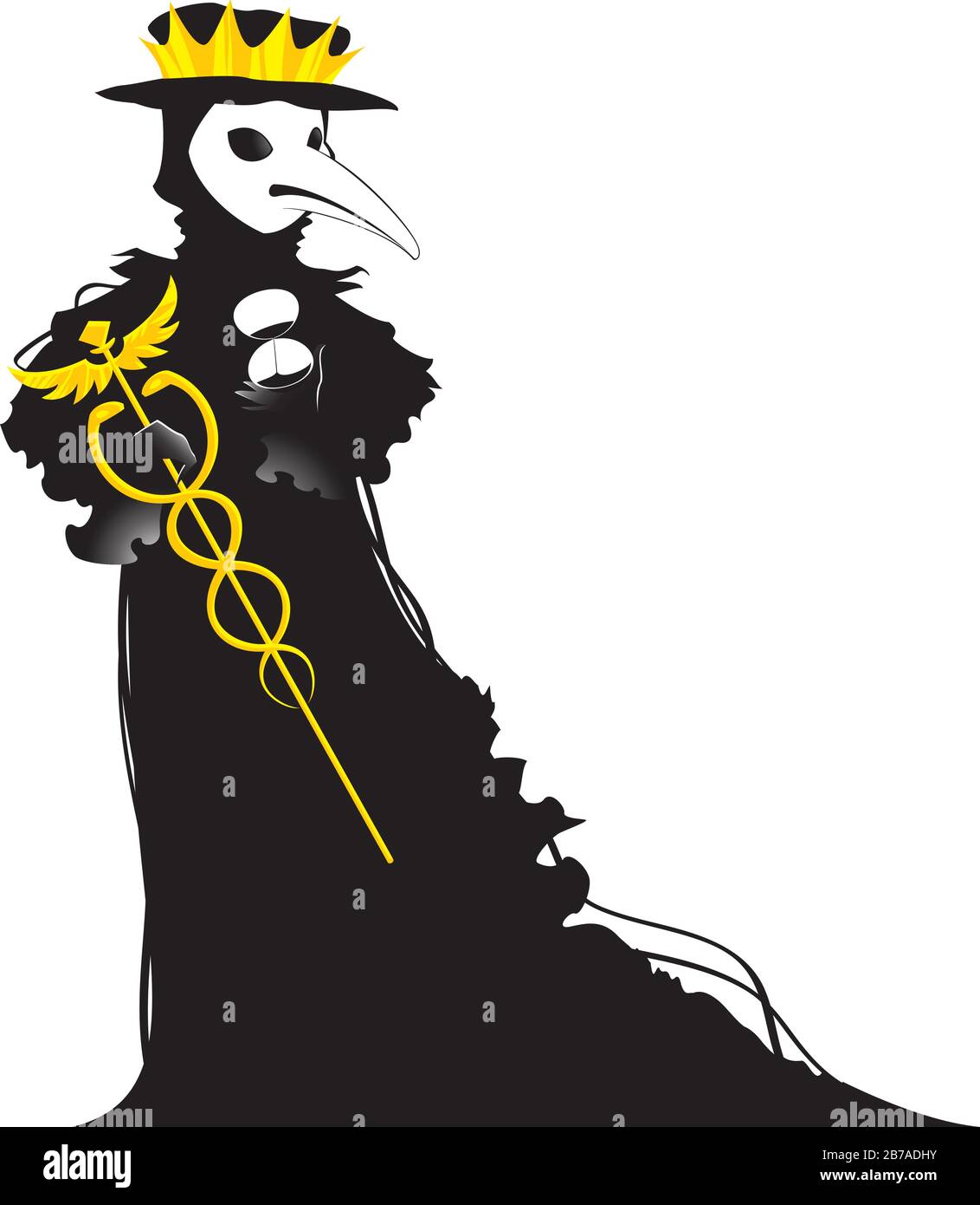 Coronavirus stylized as a black Venetian plague doctor Stock Vector ...