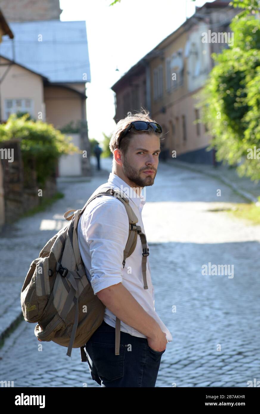 man with rucksack