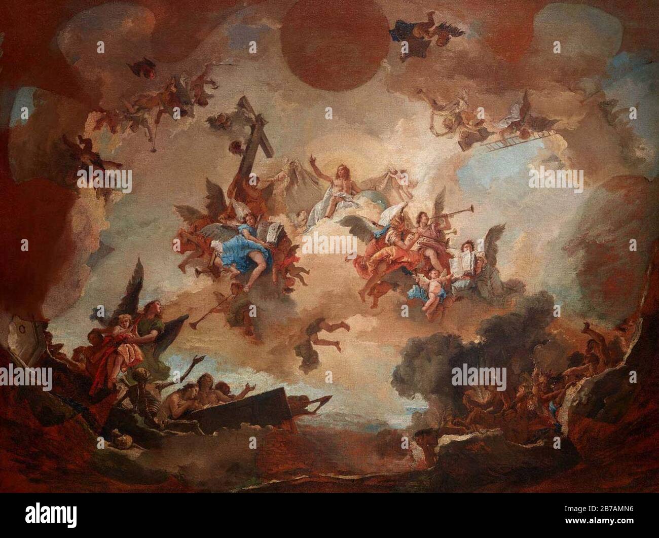 Giambattista-Tiepolo-Il-giudizio-finale-1730-1735-ca-Olio-su-tela-1475-x-198-cm.-Collezione-Intesa-Sanpaolo. Stock Photo