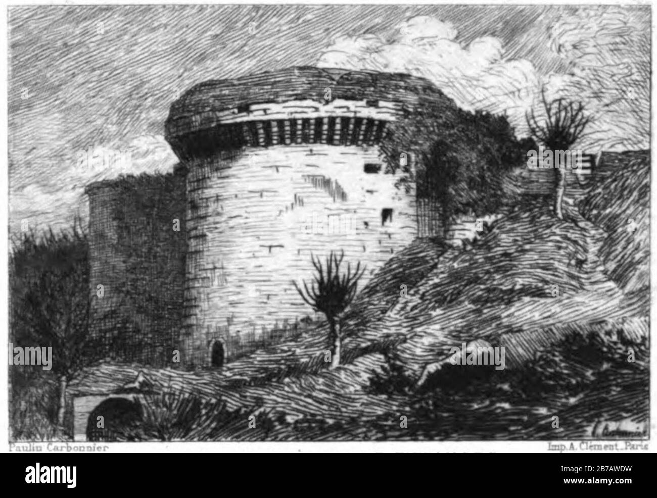 Gilles de rais p0012-ruines chateau de tiffauge. Stock Photo