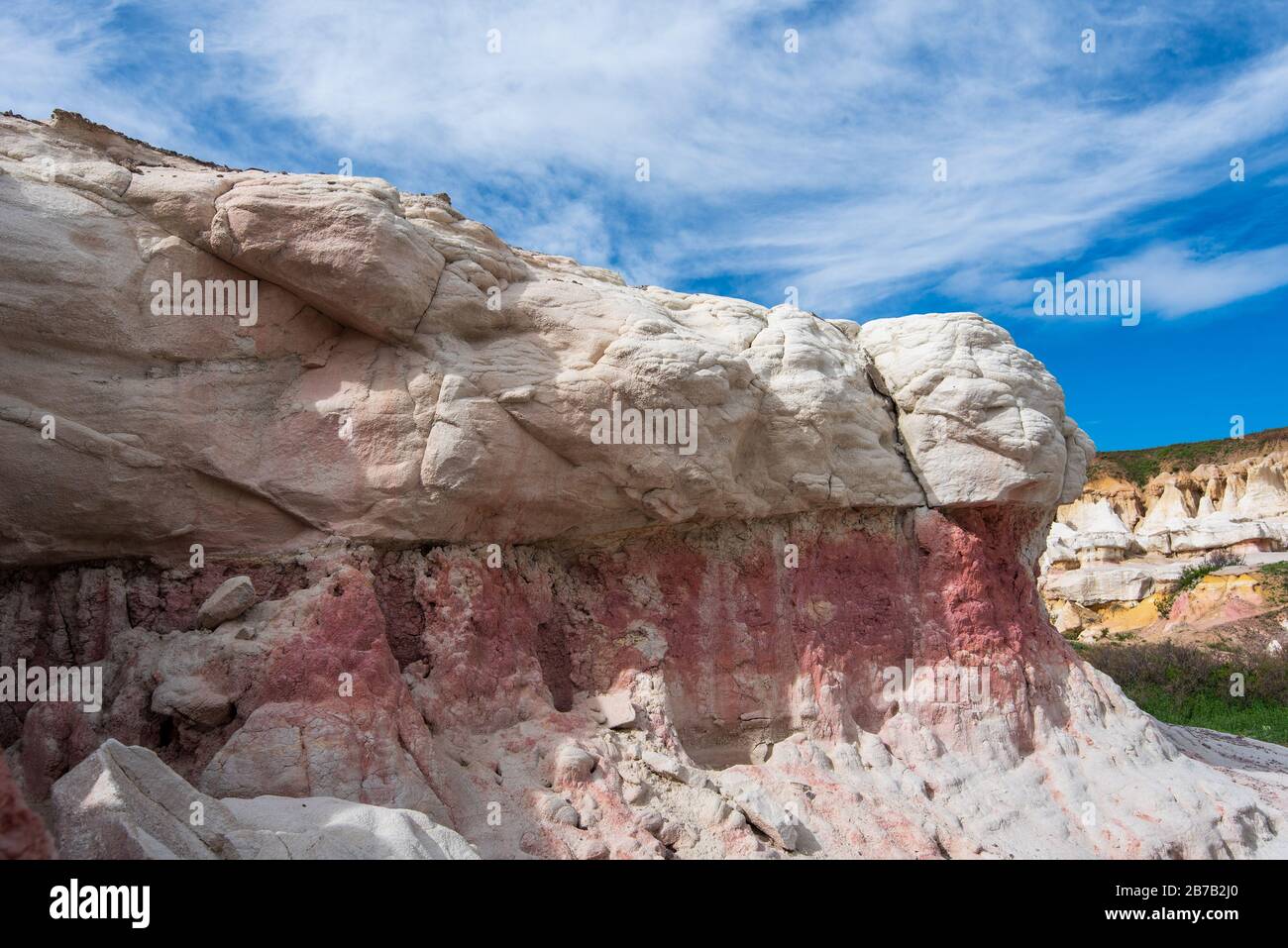 Landscape of colorful rock formations at Interpretive Paint Mines in Colorado Stock Photo