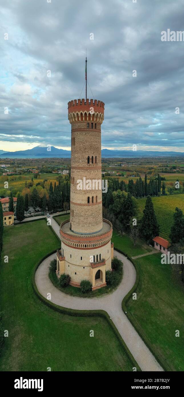 Italy, Lombardy, Desenzano del Garda Brescia, Monument tower of St.Martino della battaglia Stock Photo