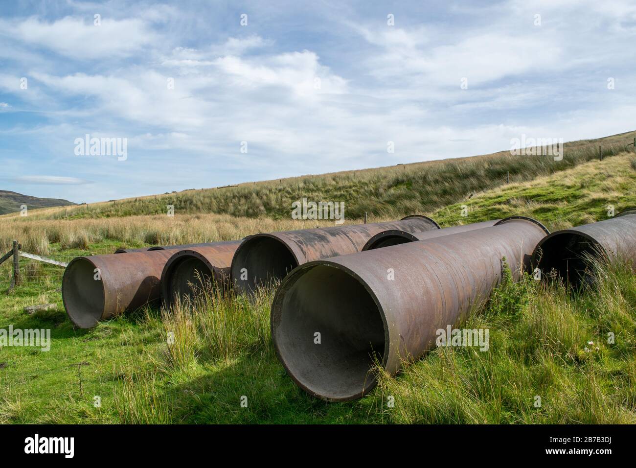 Old water pressure pipes. Nidderdale. Yorkshire Stock Photo Alamy