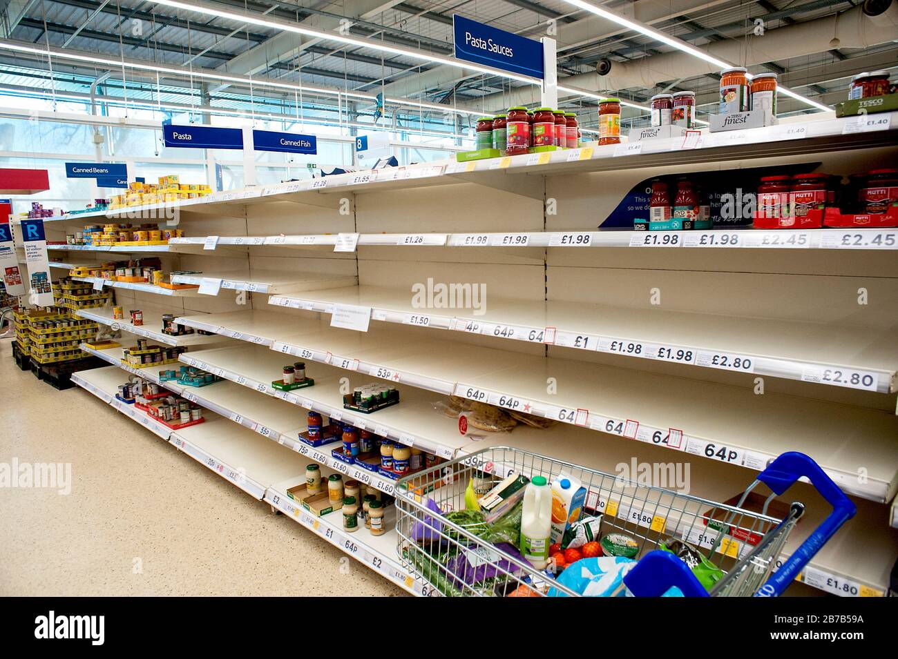 Tesco pasta shelves empty hires stock photography and images Alamy