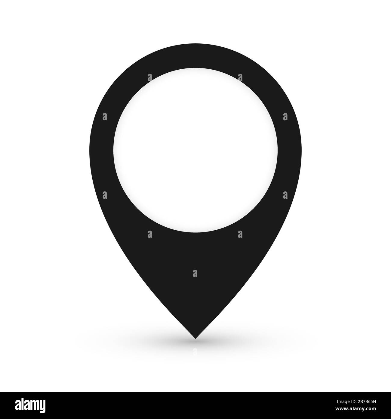 Map pointer icon in flat style with shaddow. Navigator symbol isolated ...