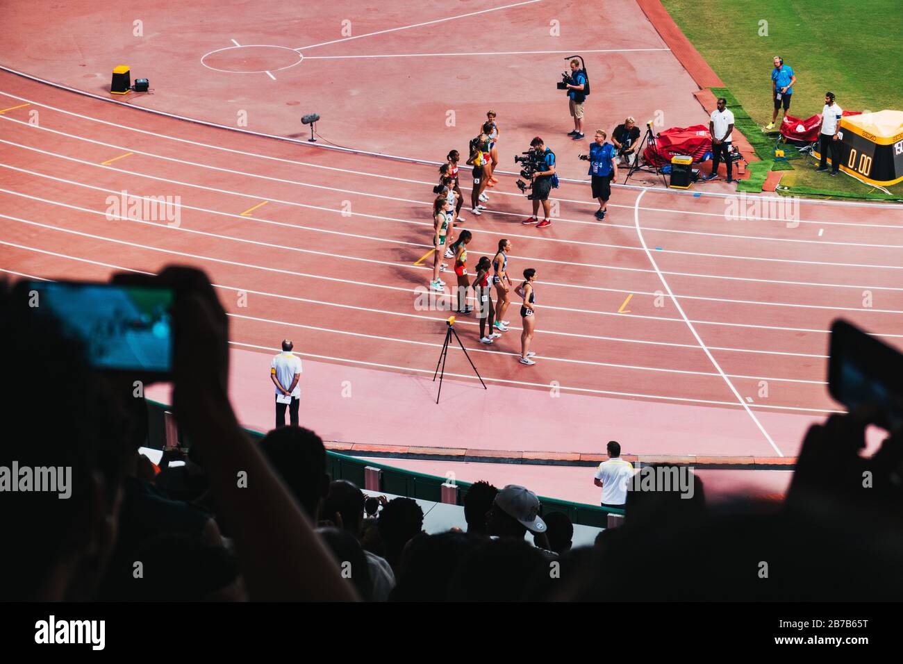 Athletes competing in the IAAF World Athletic Championships 2019 at Khalifa International Stadium, Doha, Qatar Stock Photo