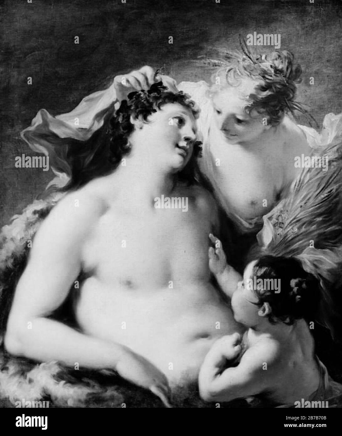 Giovanni Antonio Pellegrini - Ceres, Bacchus and Cupid Stock Photo