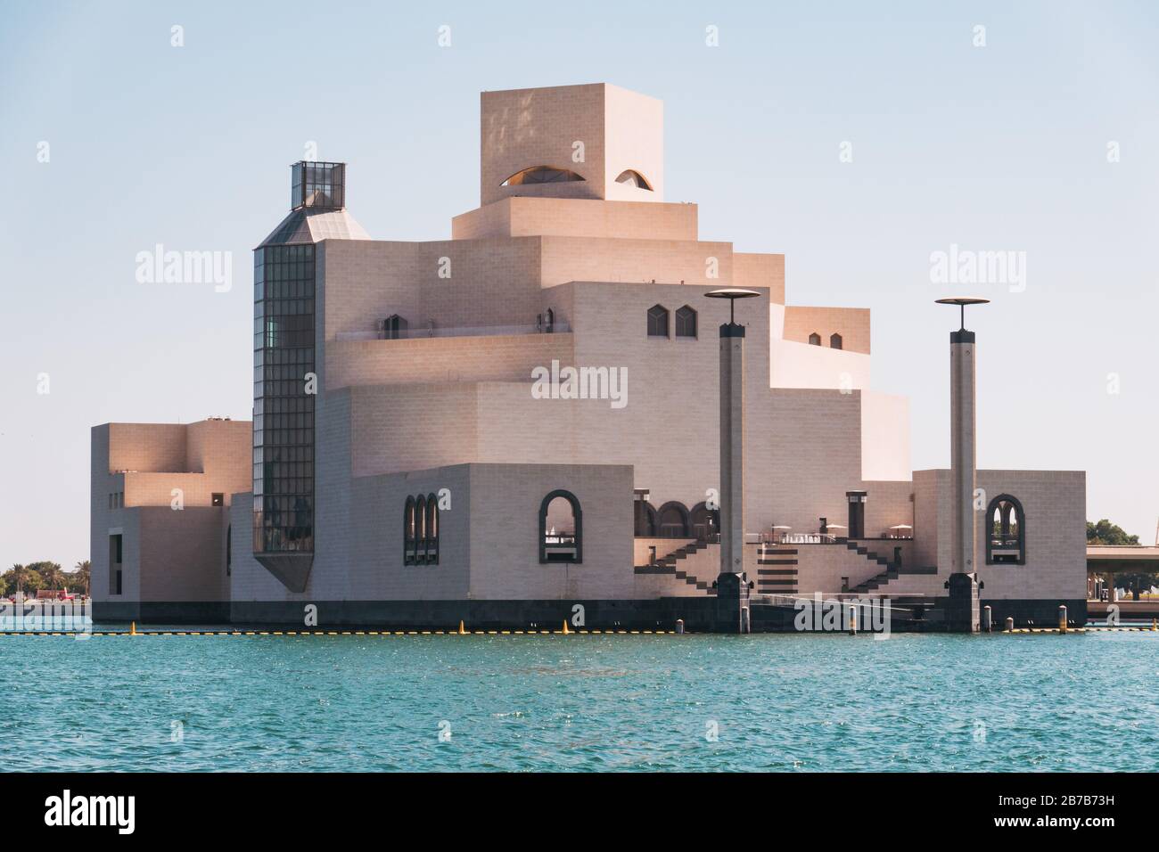 The cuboid shaped Museum of Islamic Art (MIA) building in Doha, Qatar. Designed by Chinese architect Ieoh Ming Pei Stock Photo