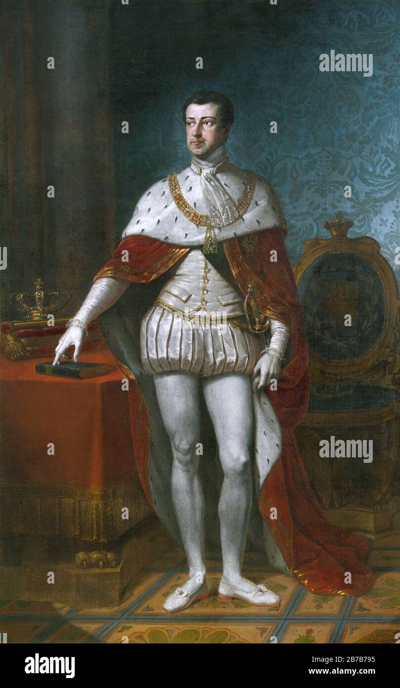 Giovanni Battista Biscarra - Portrait of Charles Albert of Sardinia. Stock Photo