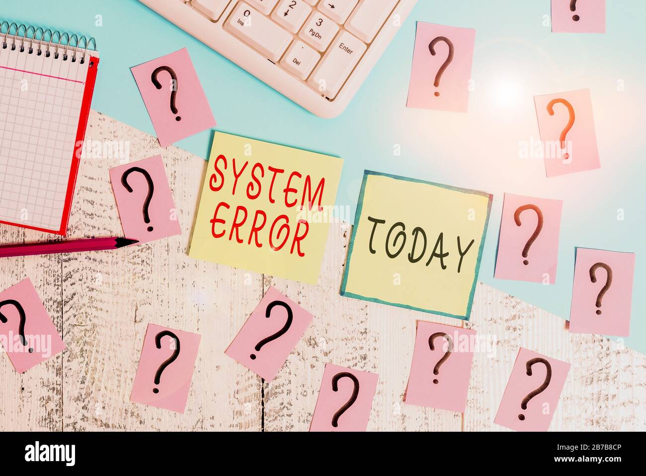 Handwriting text writing System Error. Conceptual photo instruction that is not recognized by an operating system Writing tools, computer stuff and ma Stock Photo
