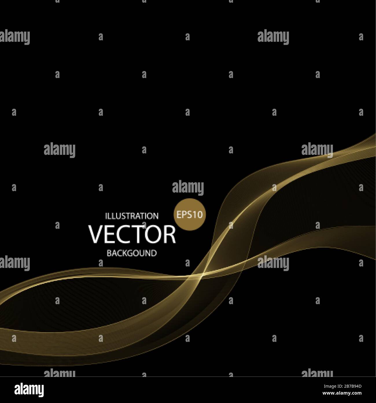 Wavy lines on a black background. Abstract wave background Stock Vector ...