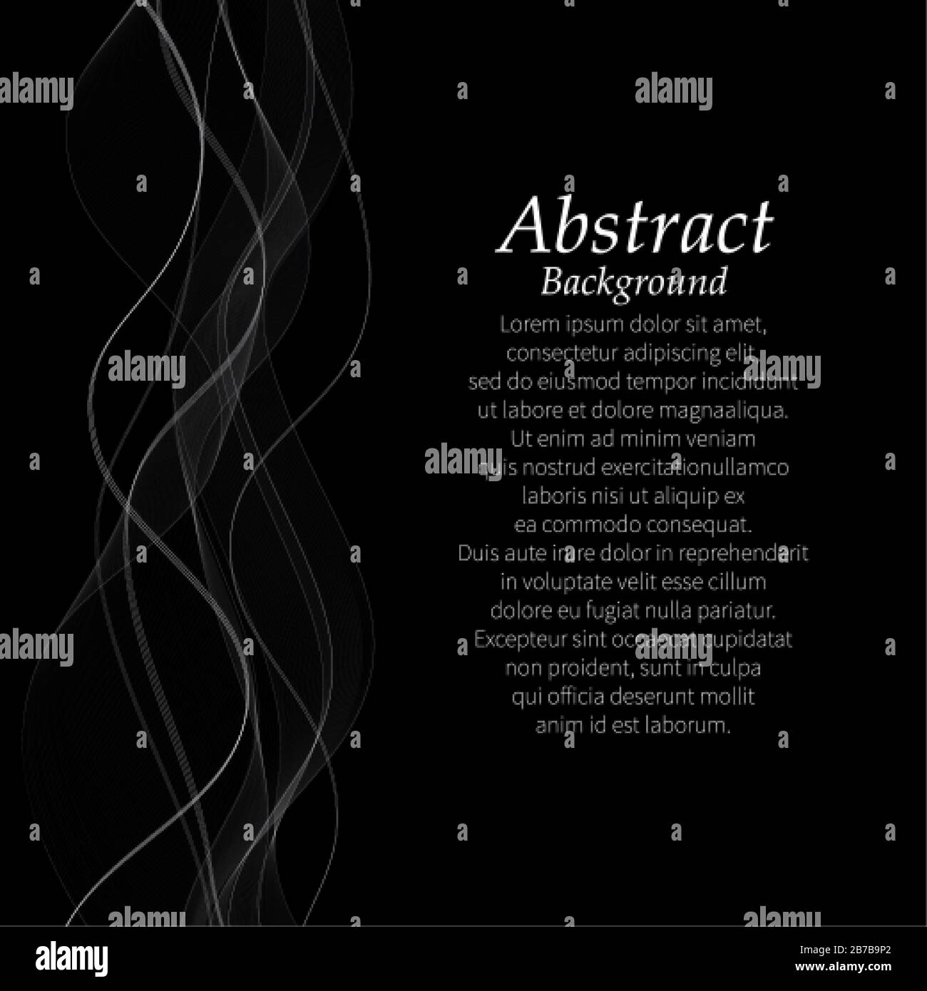 abstract smoke. translucent wave on a black background Stock Vector