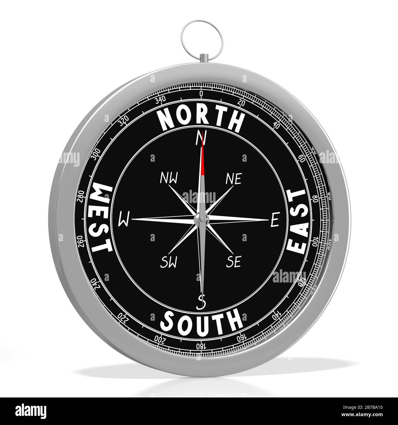 3D compass - North, South, East, West - 4 directions Stock Photo - Alamy