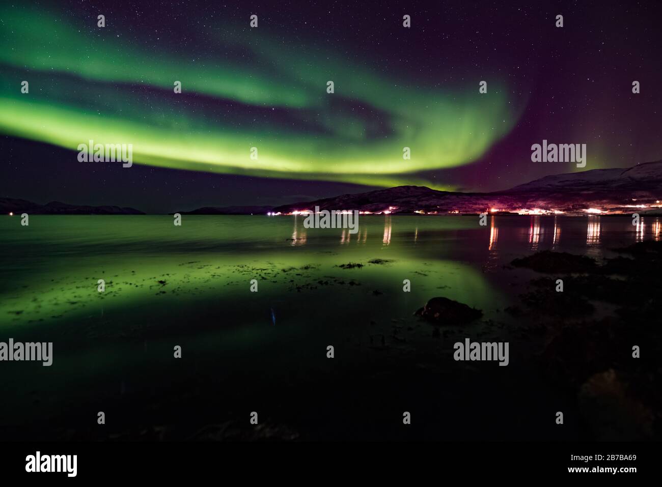 aurora borealis in tromso norway Stock Photo - Alamy