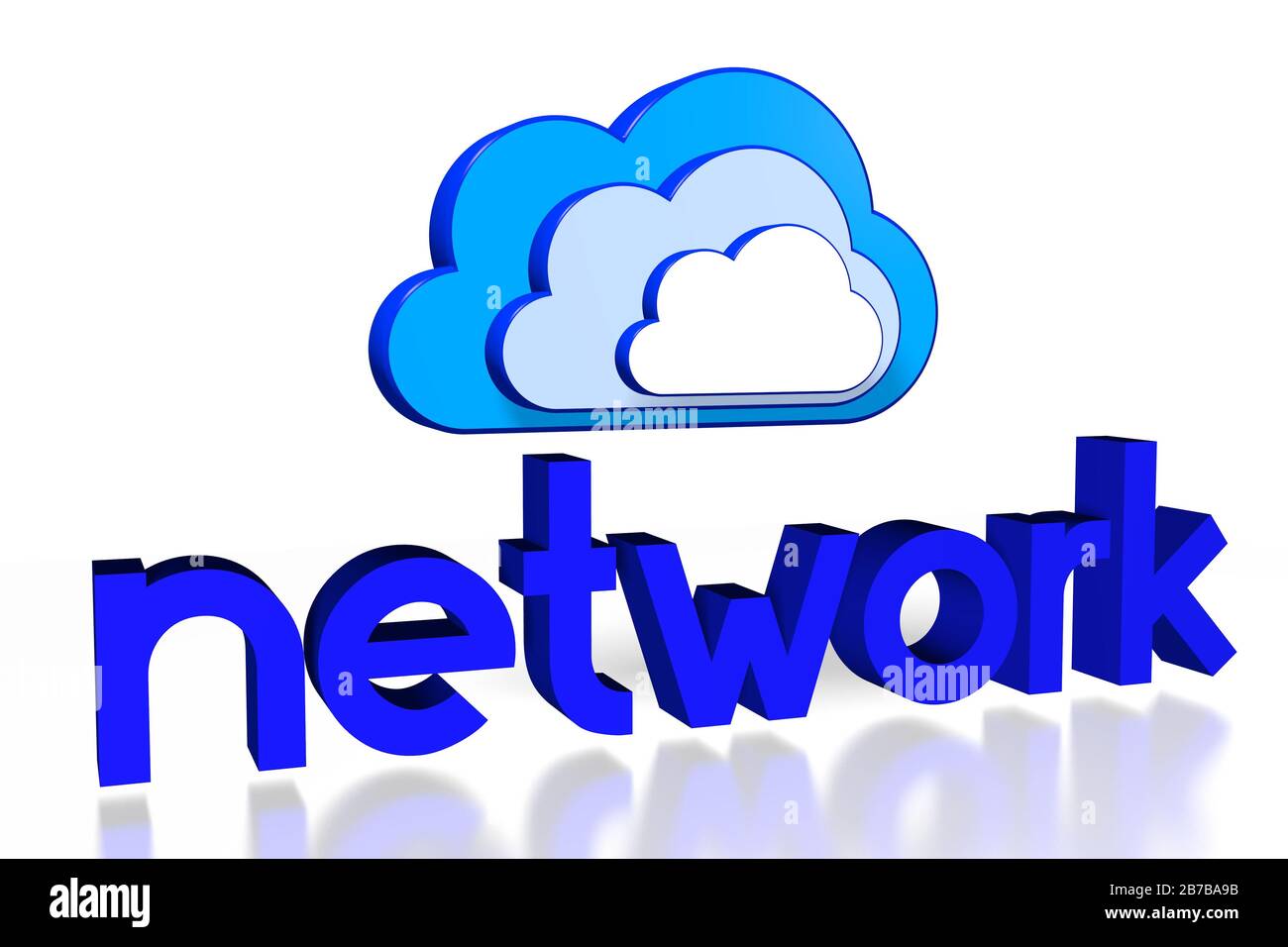 3D cloud computing illustration - network concept Stock Photo - Alamy