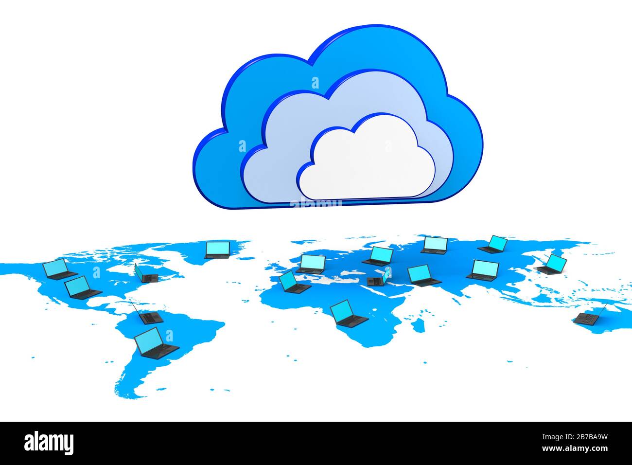 3D cloud computing illustration Stock Photo - Alamy