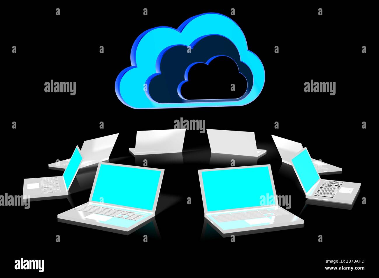 3D cloud computing illustration Stock Photo - Alamy
