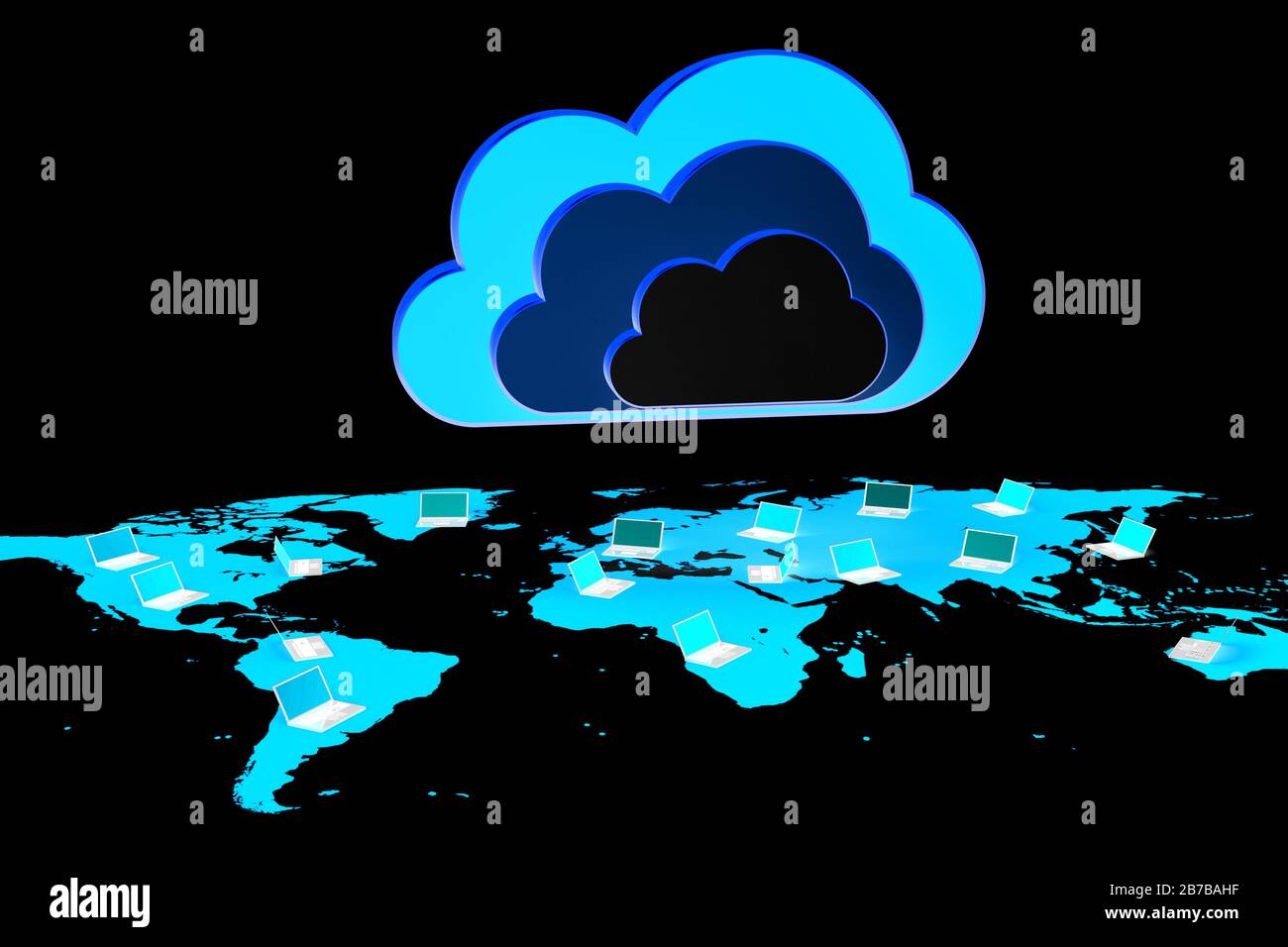 3D cloud computing illustration Stock Photo - Alamy