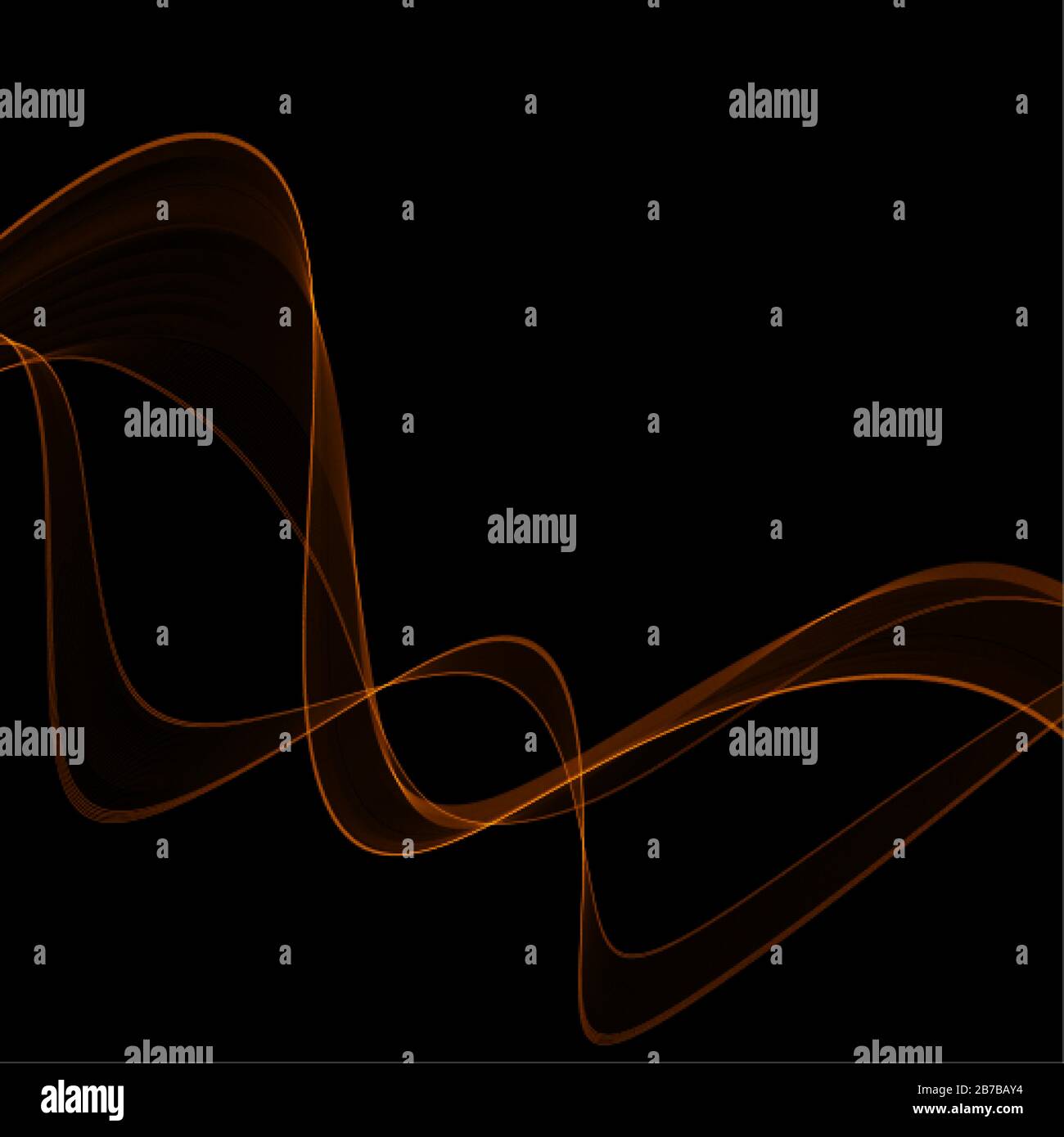 gold neon wave. vector abstract lines. template for advertising Stock Vector