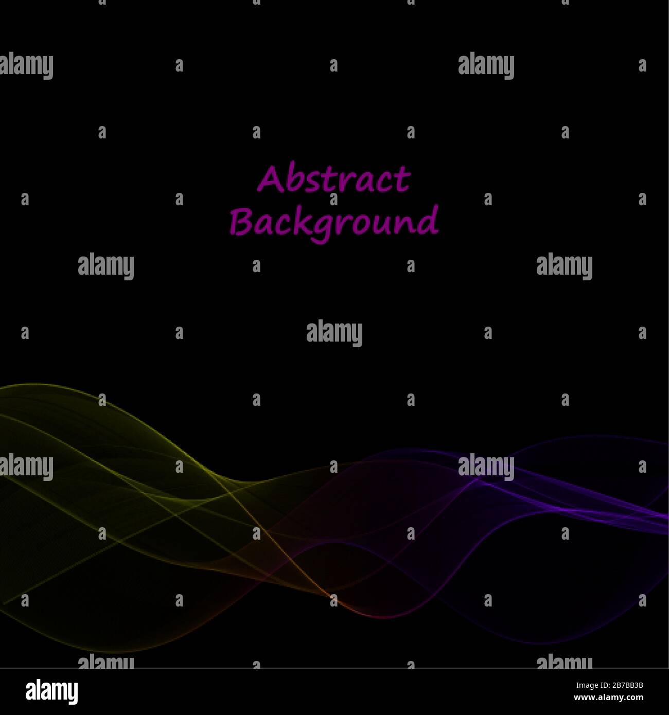 color abstract wave on a black background Stock Vector