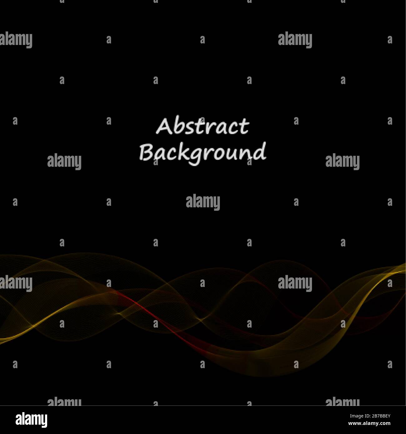 gold neon waves. abstract curves. Stock Vector