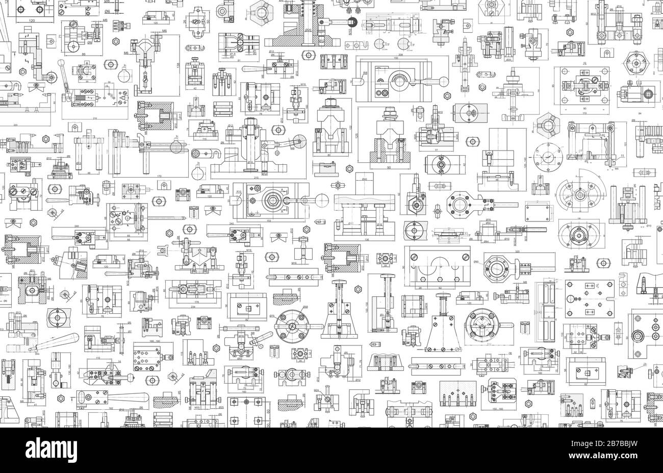 Technical drawing background .Mechanical Engineering drawing