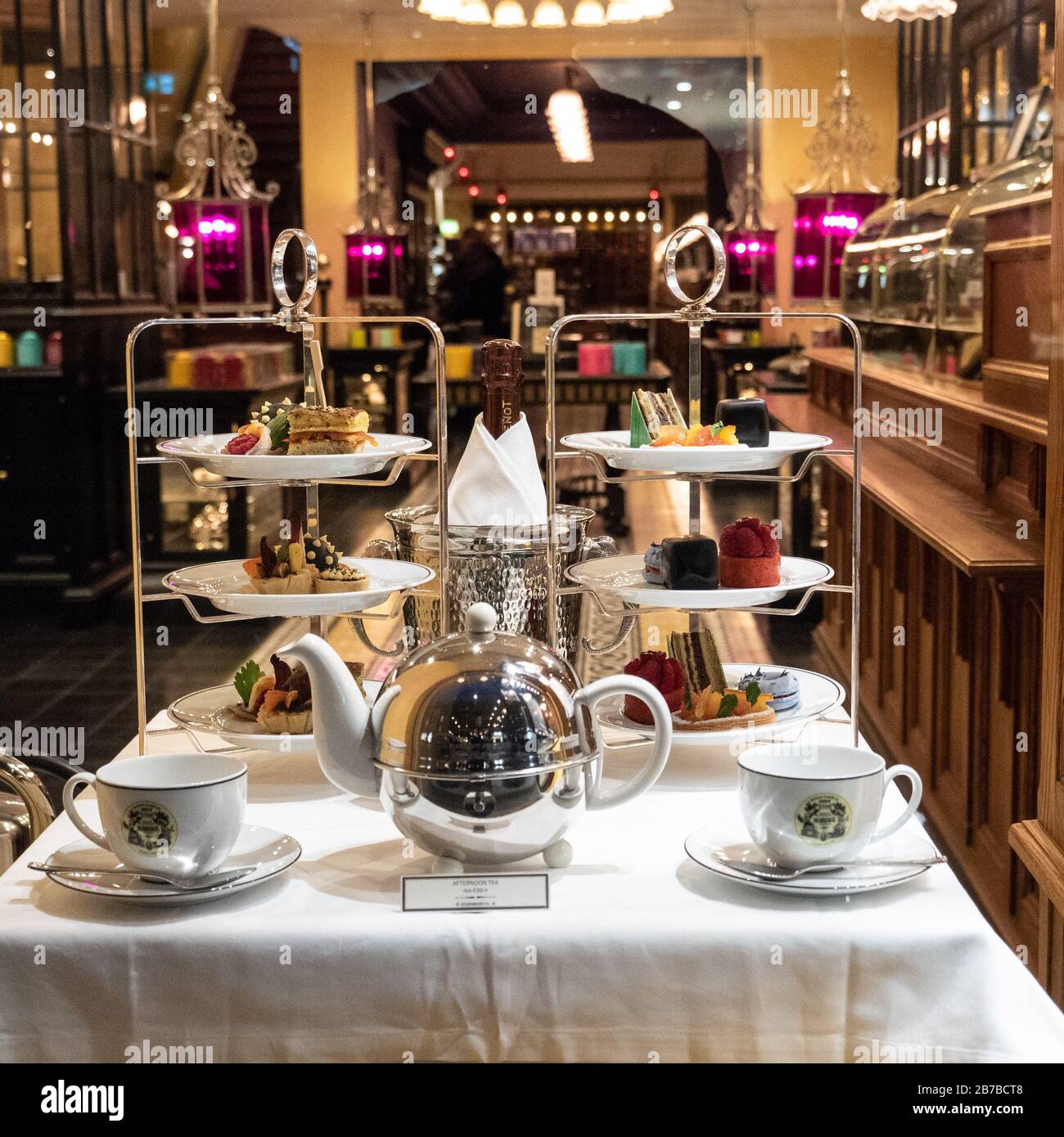 Afternoon Tea at Mariage Freres in Covent Garden, London Stock Photo