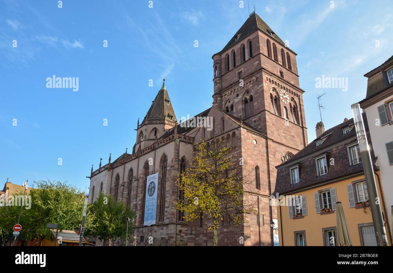 The church Saint Thomas in Strassbourg in France on a sunny day Stock Photo