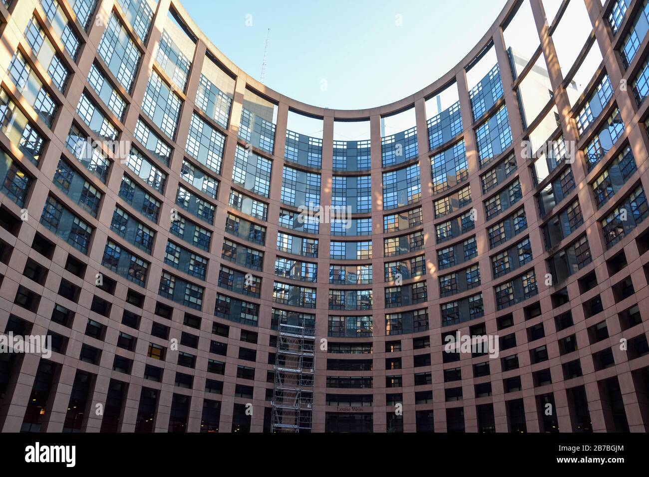 The Inner courtyard of the European parliament in Strassburg on a sunny day Stock Photo