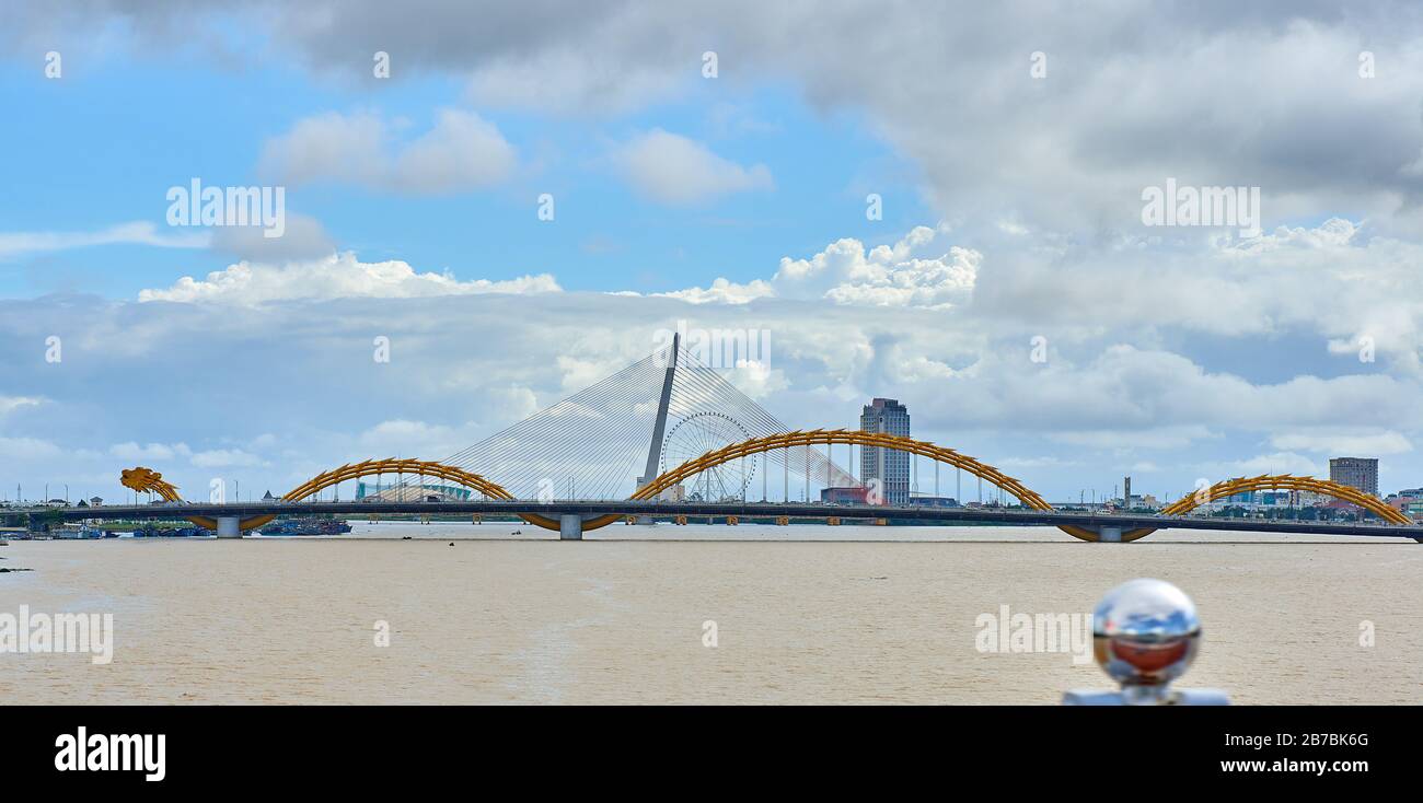 Da Nang, Vietnam: The dragon bridge Stock Photo