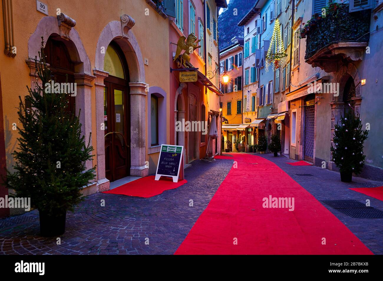 Riva del Garda,Lago di Garda ,Italy 10 December 2019Christmas lights