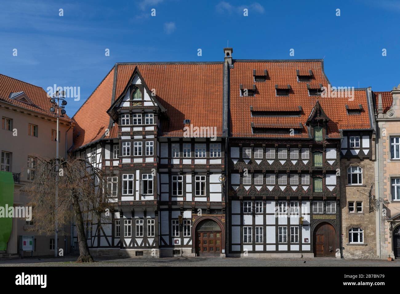 Typical old german style building in Braunschweig with no people Stock Photo