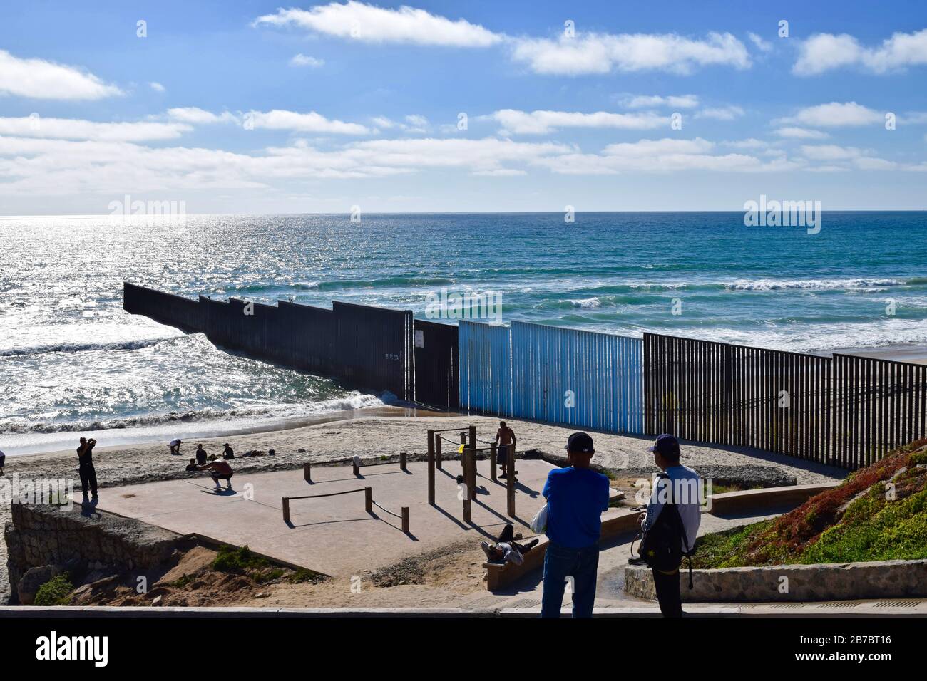 US-Mexico border in Tijuana, Mexico Stock Photo