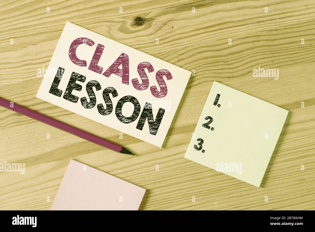 Text sign showing Class Lesson. Business photo text subject session ...