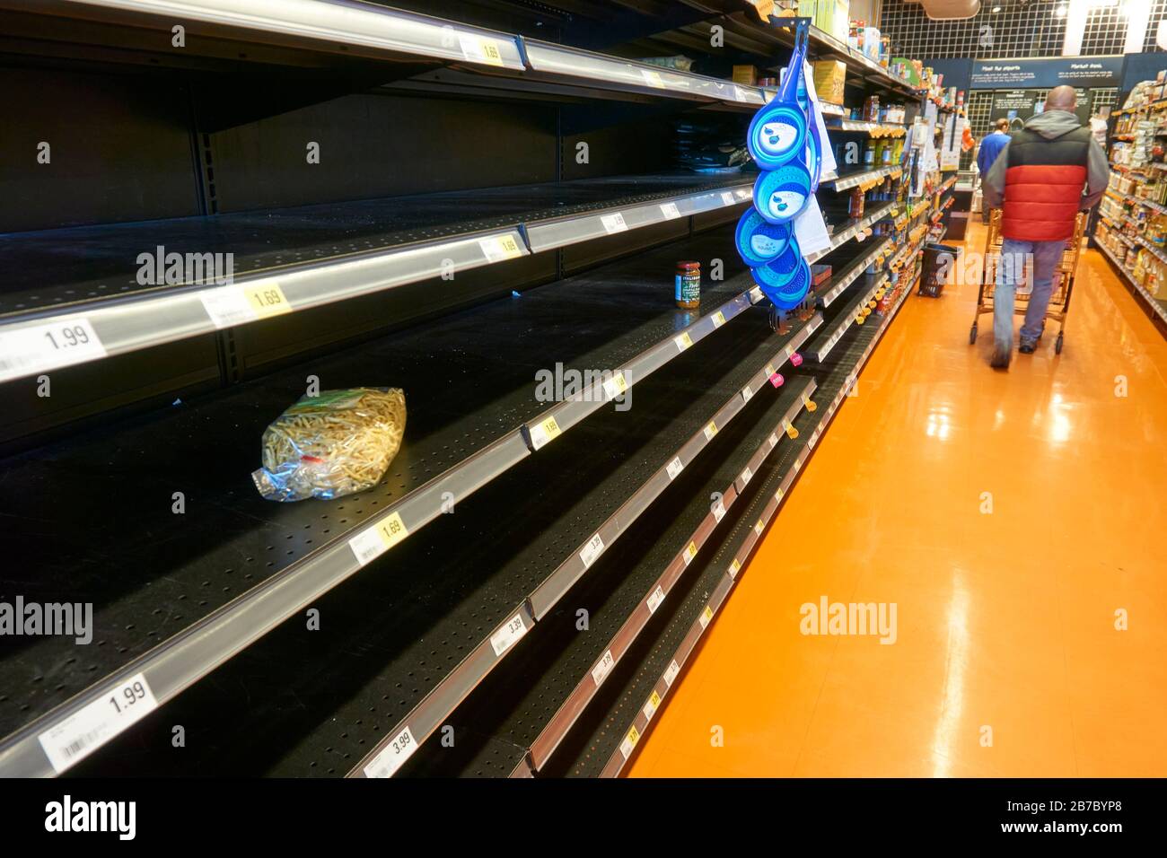 Vancouver, Canada, 14 March 2020 Grocery store shelves empty as