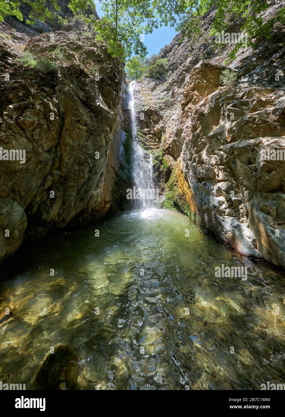 The Millomeris waterfall - vertical panorama of the highest natural ...