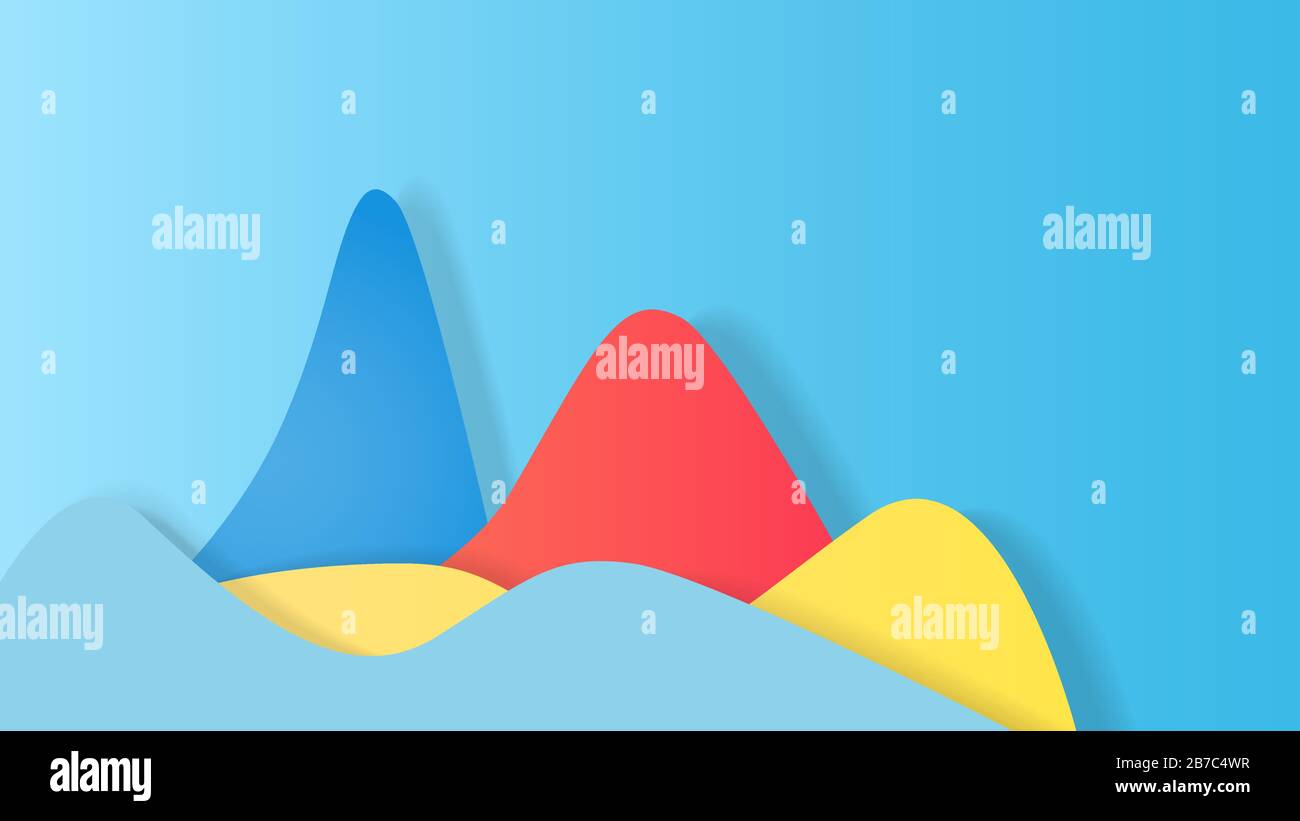 Abstract wavy multicolored shapes Stock Vector