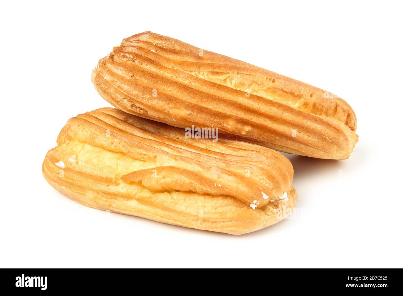 Two Choux pastry isolated on white background Stock Photo