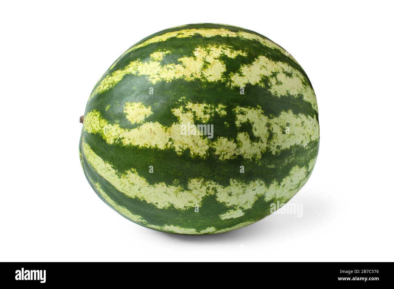 Striped watermelon isolated on white Stock Photo