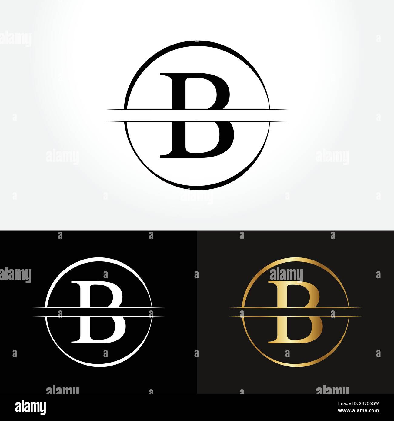 Initial Circle Letter B Logo Design Business Vector Template. Creative Abstract Letter B Logo Vector Stock Vector