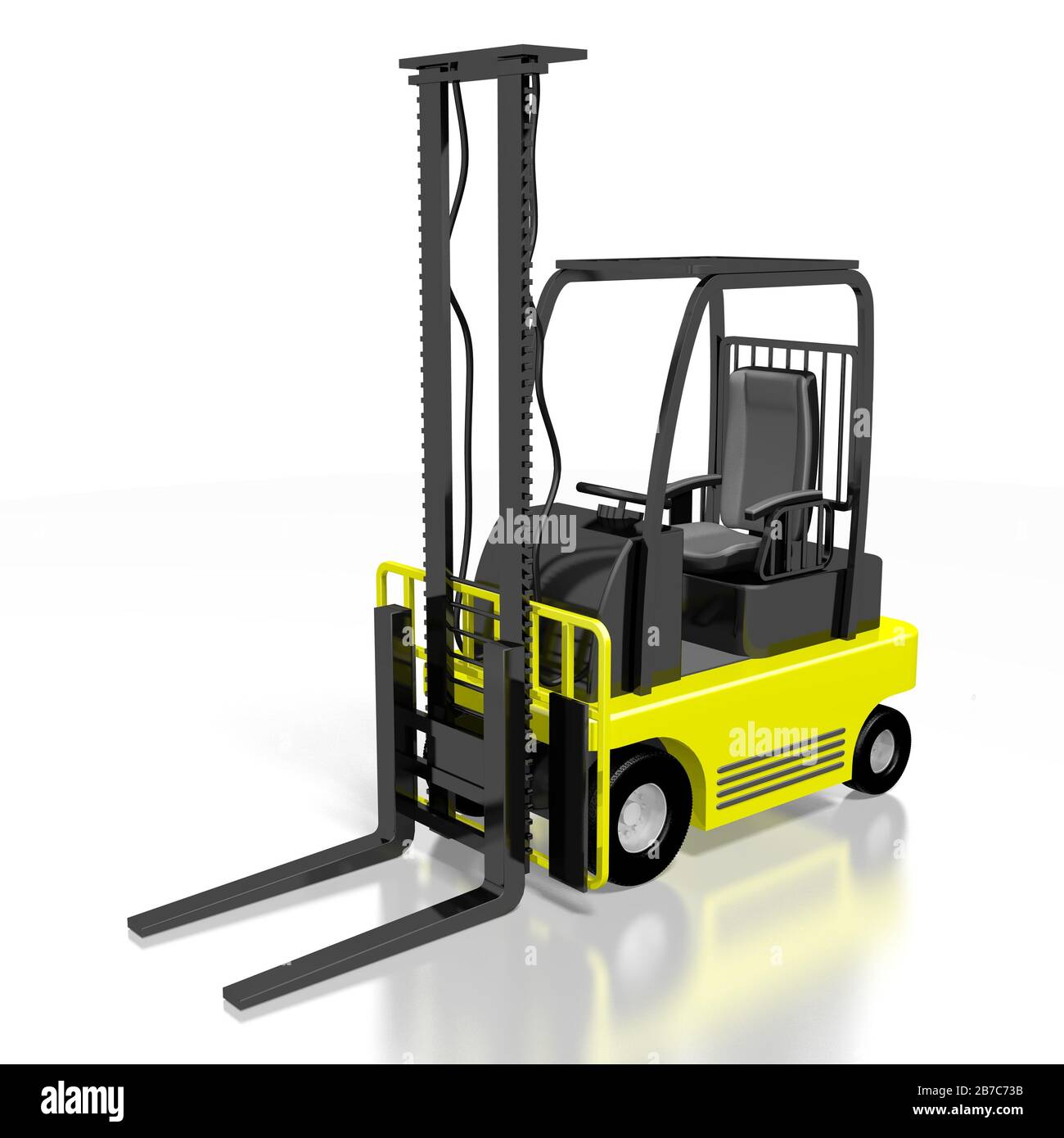 Forklift machine 3D rendering Stock Photo Alamy