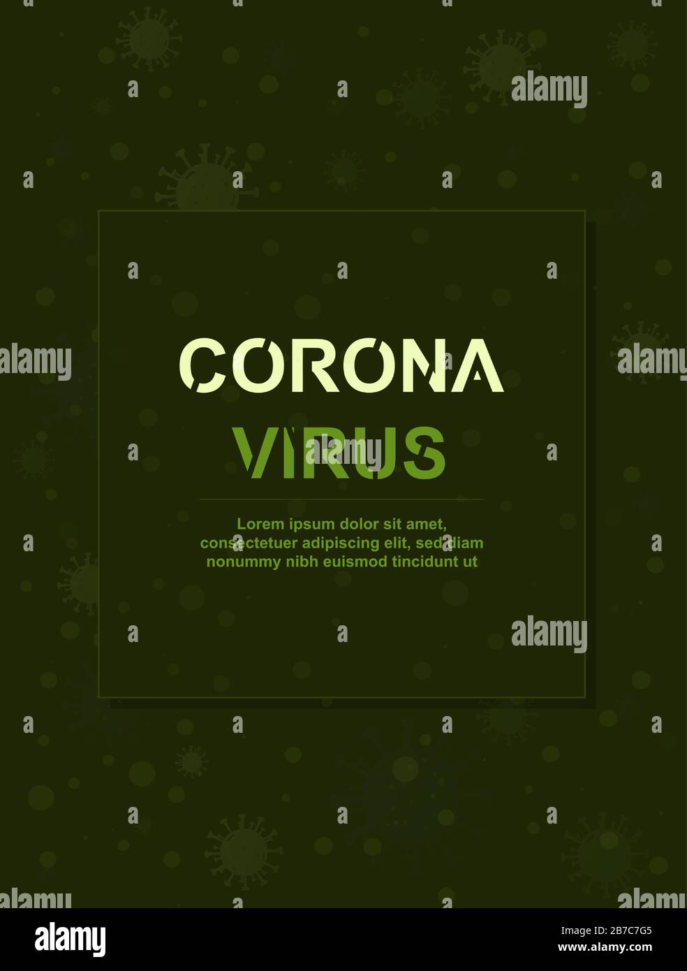 Corona Virus, (2019-nCoV). corona disease bacteria and corona virus inscription. for your Infographic, Logo, symbol & how to prevent. Stock Vector