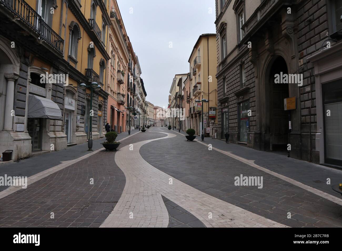 Benevento - Corso Garibaldi in quarantena Stock Photo