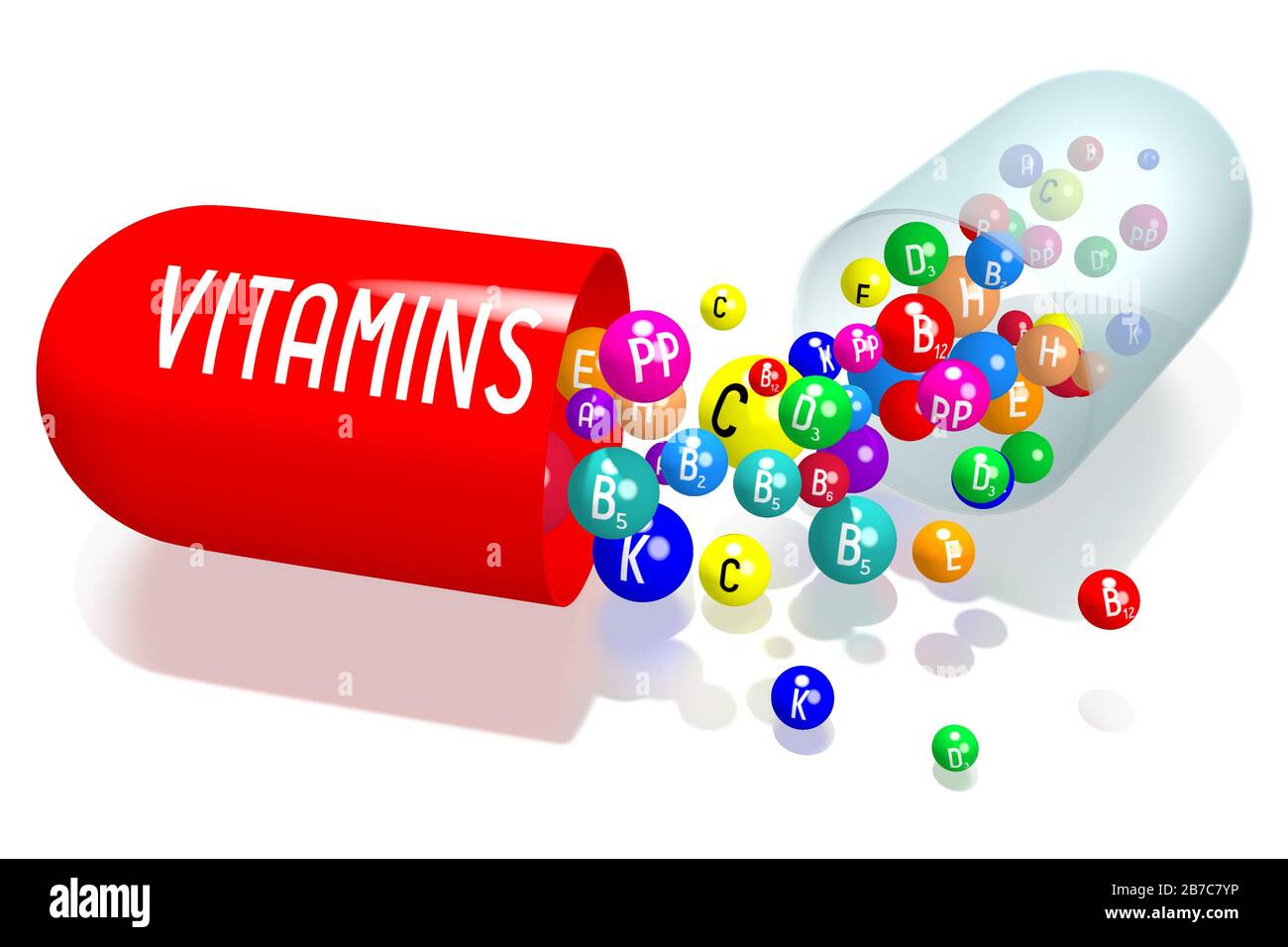 Vitamins concept red capsule Stock Photo Alamy