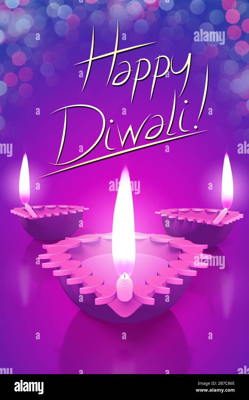 Happy Diwali/ Deepavali - card/ illustration Stock Photo - Alamy