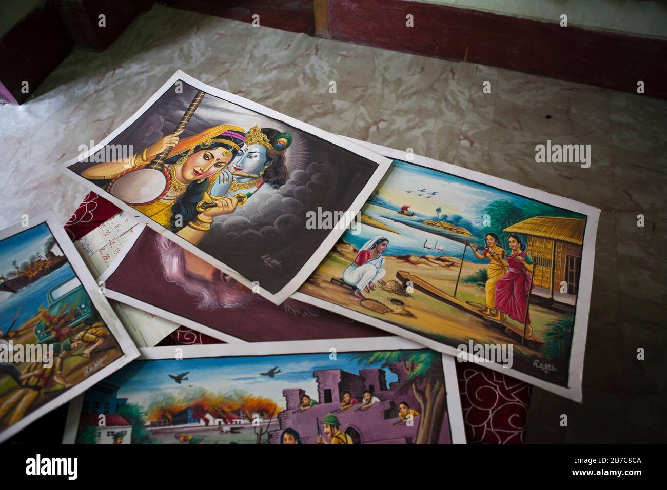 Artwork created by Raj Kumar Das, best known as RK Das, one of the first generation rickshaw