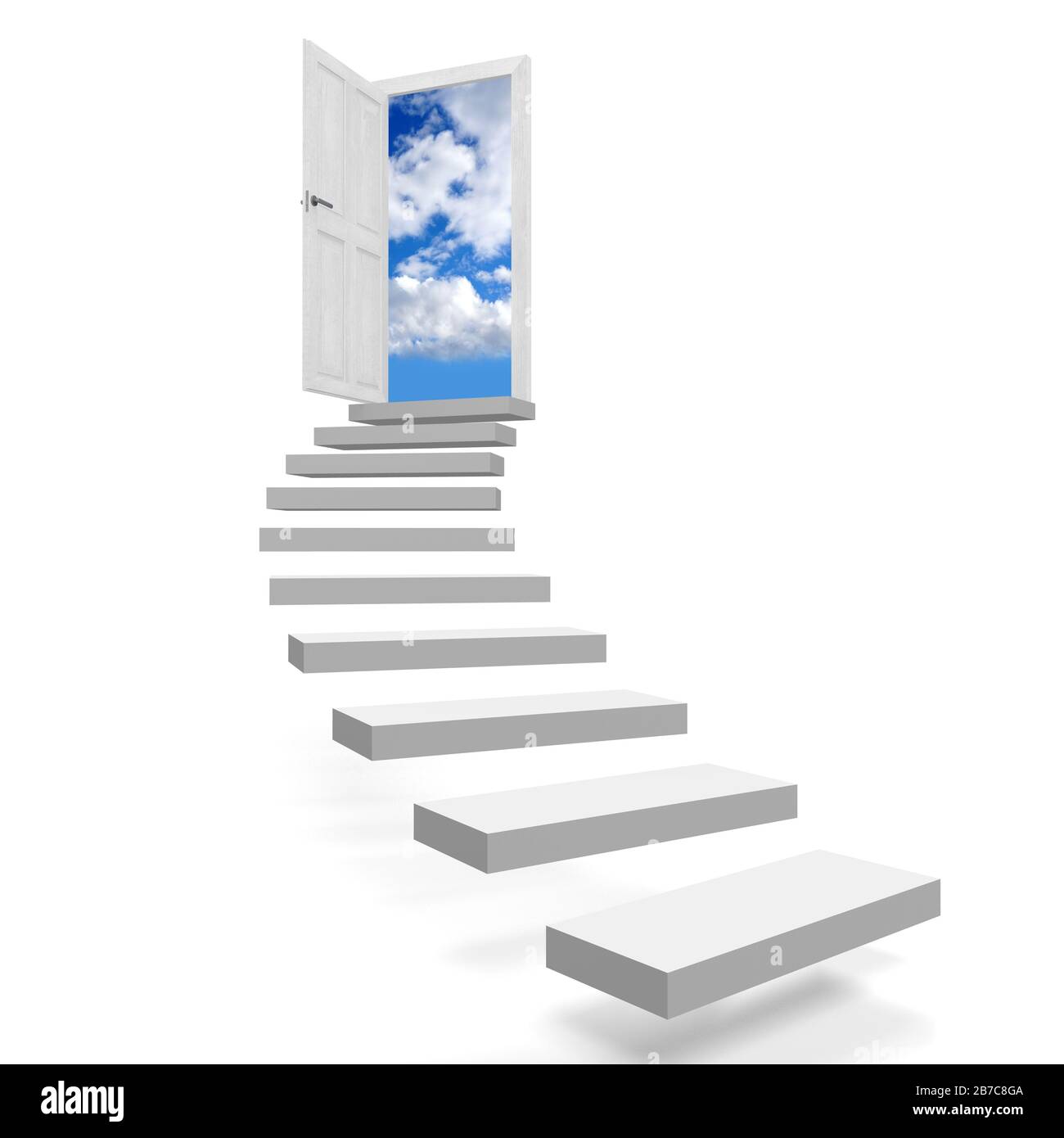 3D stairway to heaven concept Stock Photo - Alamy