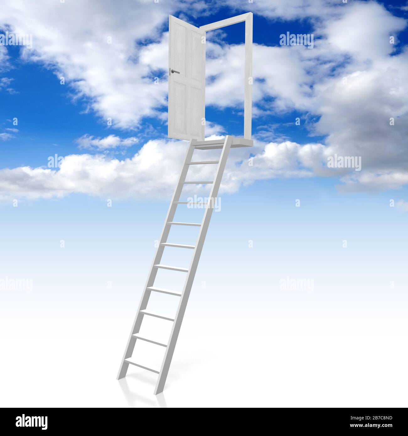 3D stairway to heaven concept Stock Photo - Alamy