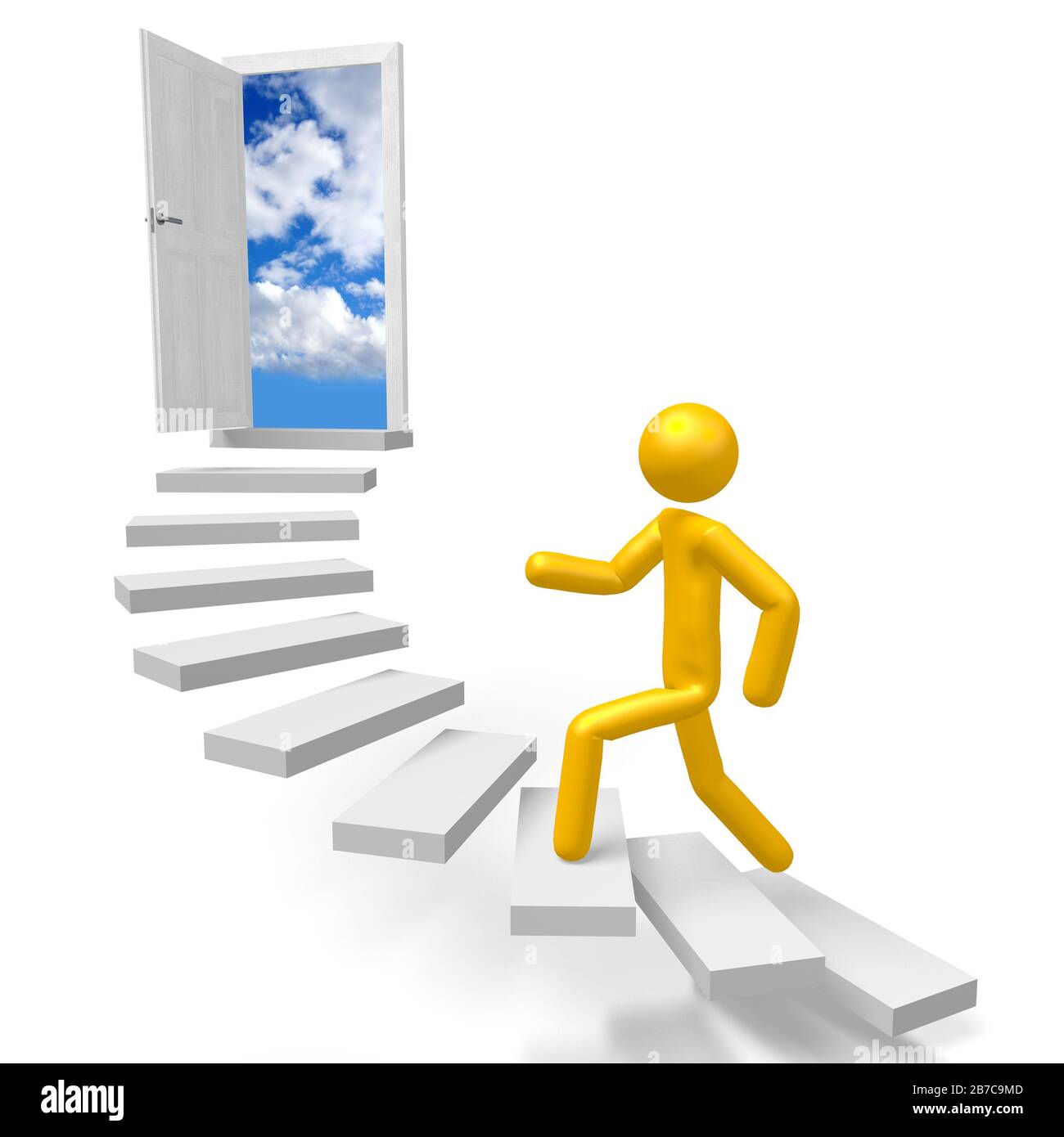 Man walking stairs to heaven hi-res stock photography and images - Alamy