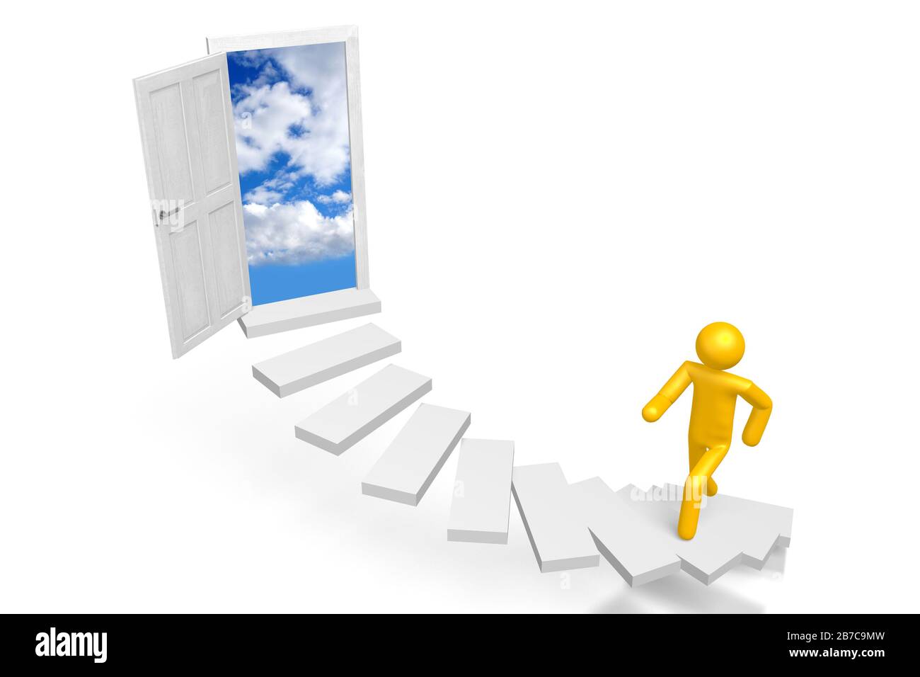 3D stairway to heaven concept Stock Photo